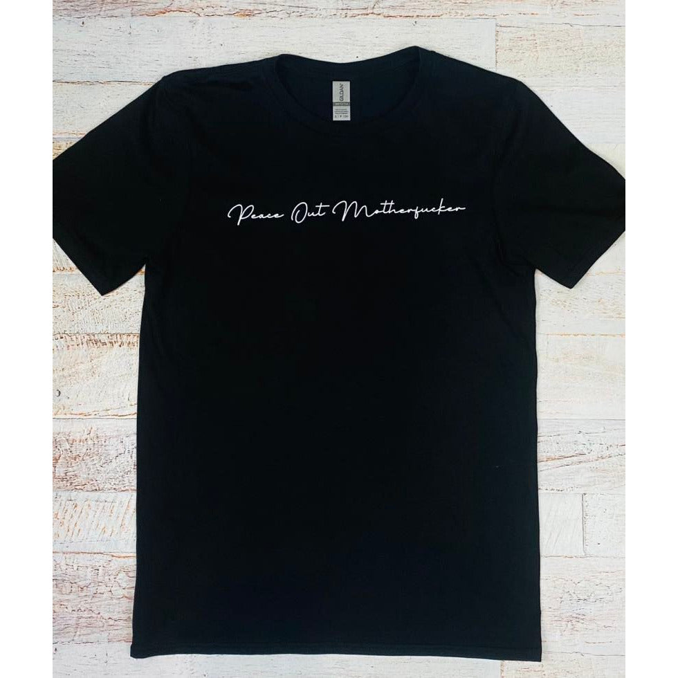 Peace Out Mother Script Relaxed Fit Tee
